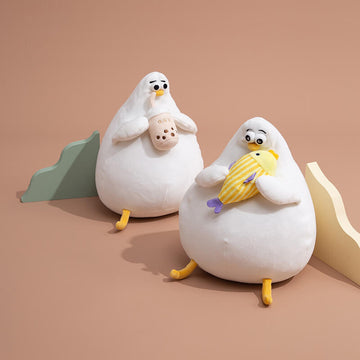 Chubby Holiday Seagull Stuffed Animal Plush Toy